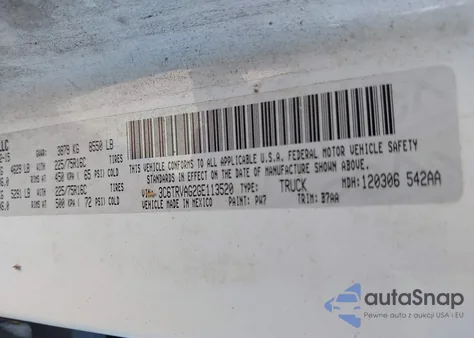 2016 Ram Promaster 1500 Low Roof из США, поврежденный, VIN 3C6TRVAG2GE113520